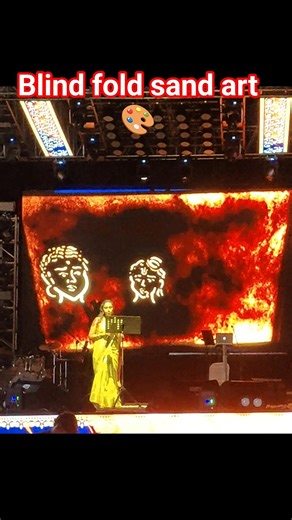 Blind fold sand art 🎨🎭 #sand #art #blind #fold #artist ##artwork #krtkdiary #festival #celebration