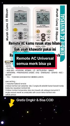Remote AC Universal untuk segala merk AC #remoteuniversal #remoteac