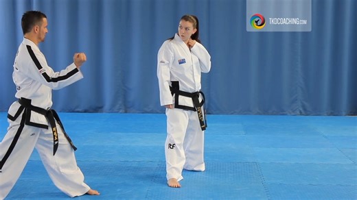 This clip shows more work on the reverse turning kick and how important balance is.​ After the kick the athlete must perform a sinewave before dropping into the knifehand strike. This shows balance and control required to perform these pattern movements correctly. #taekwondo #tkdlife #tkditf #tkdcoaching #taekwondoitf👊 #tkd #taekwondoitf #itftkd #itftaekwondo | TKDCoaching.com