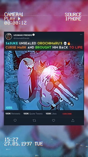 SASUKE 👿 UNSEALED CURSE MARK 💀🔥 & REVIVE OROCHIMARU #sasuke #orochimaru