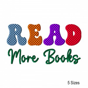 Reading Machine Embroidery Design: Word Art Instant Download Embroidery Files (5 Sizes) - Etsy