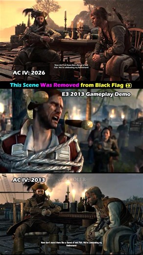 Black Flag's Deleted Scene 👀 E3 2013 vs Original vs Resynced