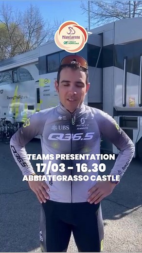 🔜Matteo Moschetti, Mads Pedersen e Jasper Stuyven vi aspettano domani al Castello di Abbiategrasso per la Team Presentation della Milano-Sanremo presented by Crédit Agricole Italia 2023. 🔜Matteo Moschetti, Mads Pedersen and Jasper Stuyven will be waiting for you tomorrow at the Abbiategrasso Castle for the Team Presentation of the Milano-Sanremo presented by Crédit Agricole Italia 2023. #MilanoSanremo | Milano Sanremo