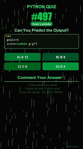 Python Quiz #497 — Can You Predict the Output? #shorts #python
