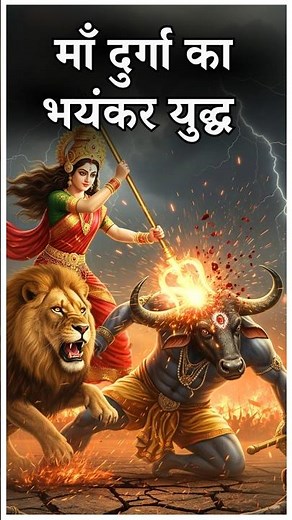 Maa Durga's Fiercest Form vs. Mahishasura! #shorts #durgamaa