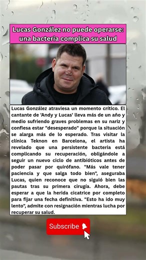 El DRAMA de Lucas González con su NARIZ: una bacteria lo frena 🦠