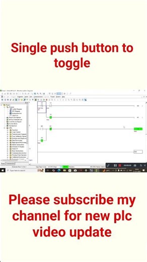 single push button to toggle logic exp.#plcprogramming #plc #pushbutton #switch #toggle#interview