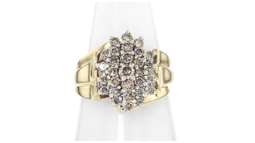 C. 1980 Vintage 1.00 ct. t.w. Diamond Cluster Ring in 10kt Yellow Gold