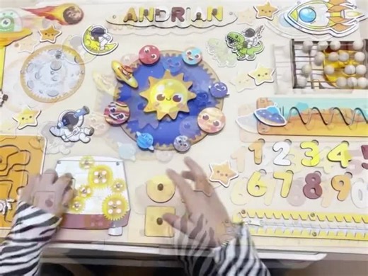Space Busy Board: Personalized Montessori Toy for Toddlers - Etsy