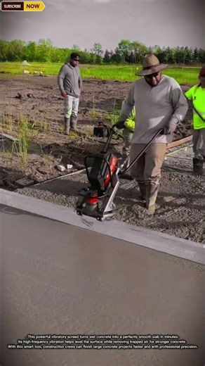 Efficient & High-Precision Vibratory Concrete Screed for Leveling and Finishing in Large Slab