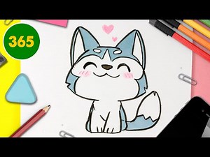 HOW TO DRAW A CUTE HUSKY DOG KAWAII