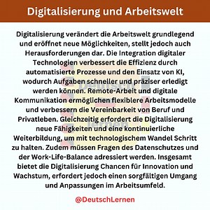 8K views · 390 reactions | Digitalisierung und Abeitswelt | Deutsch mit Videos - Online German learning | German Language Videos. . . . . #learngerman #DAF #german #germany #GoetheExam #onlinekurs #DaF #germanlanguage #learngermanonline #germanvideos #onlinekurs #online #Grammatik #lernen #sprachelernen #germantown #GermanEngineering | Deutsch lernen | Facebook