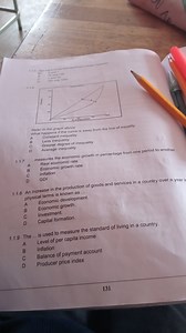 1.1.5 The value of the Gini-coefficient ranges between:A. 0 a... | Filo