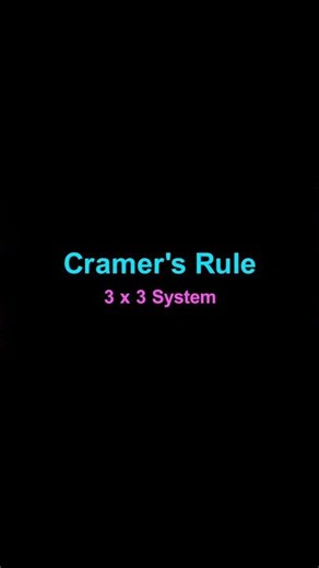 Cramer Rule | Linear Algebra #matrix #cramersrule