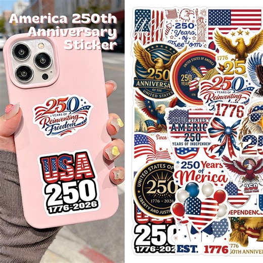 USA 250th Anniversary Stickers, Water Proof, America Birthday, Bulk Pricing, A Patriotic Must-have! - Etsy