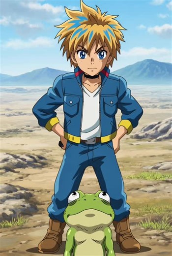 Digimon inspired again, but detailed. I like frogs #Digimon #anime #fyp #ai #frog