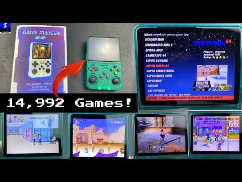 R36S Handheld Game Console Unboxing & Playthrough | 14,992 Video Games!