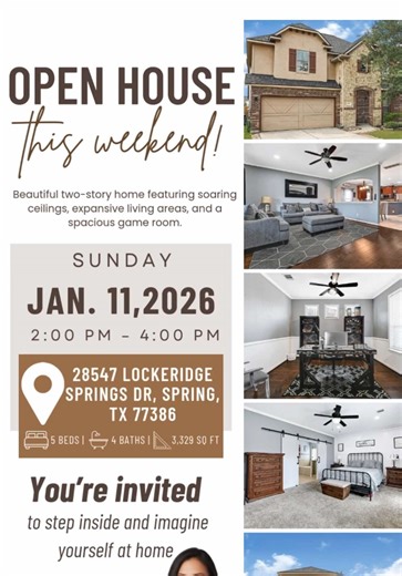 Open House de ensueño este domingo en Spring, TX