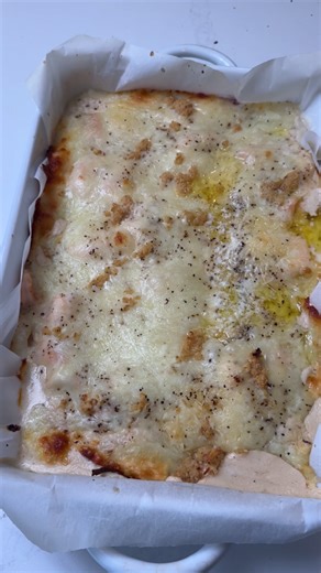 This seafood fettuccine looks familiar until you taste it