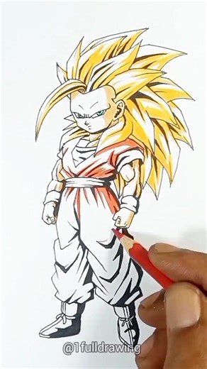 Goku SSJ3 Little Version Drawing | Dragon Ball #shorts