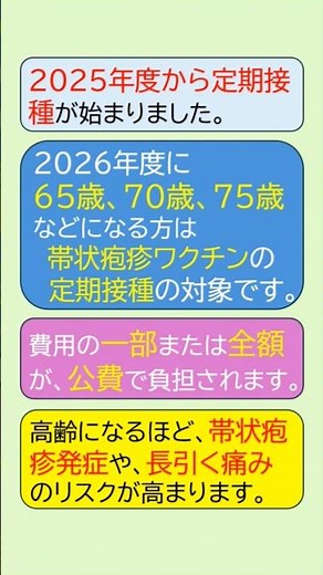 【2026年版】帯状疱疹ワクチンは誰が対象？費用・種類・接種期限を解説 #帯状疱疹 #帯状疱疹ワクチン #ワクチン定期接種 #高齢者 #65歳
