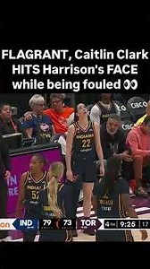 😱 FLAGRANT, Caitlin Clark WHACKS Harrison's FACE while being fouled | Indiana Fever WNBA basketball