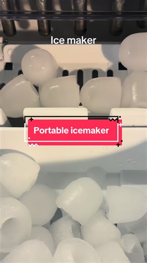 This portable countertop icemaker makes fresh bullet ice every six minutes. No plumbing required. Handle included. Self-cleaning function. Have fresh bullet ice wherever you go. ##portableicemaker##countertopicemaker##icemaker##kitchenfind##bulletice