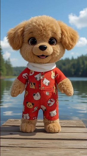 Cutest Dancing Puppy Ever! 🐶✨ Adorable Plush Toy Animation #shorts