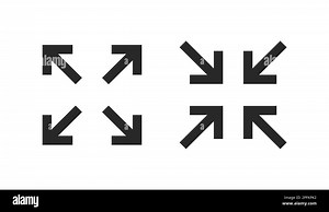 Fullscreen pictogram arrow size icon. Full screen bigger extend video wide web app maximize symbol icon, enlarge Stock Vector Image & Art - Alamy