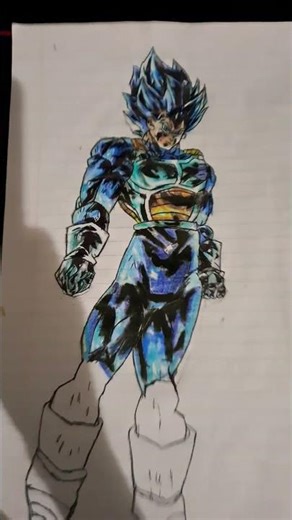 showing you my drawing of blue evolution Vegeta please let me subscribe
