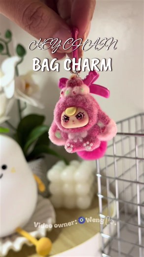 Flocked cute key chain/ Bag charm. #bagcharm #keychain #anikanik #accessories #fyp