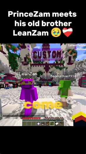 PrinceZam meeting LeanZam ✌️🥀 Minecraft Unstable Smp #shorts #memes