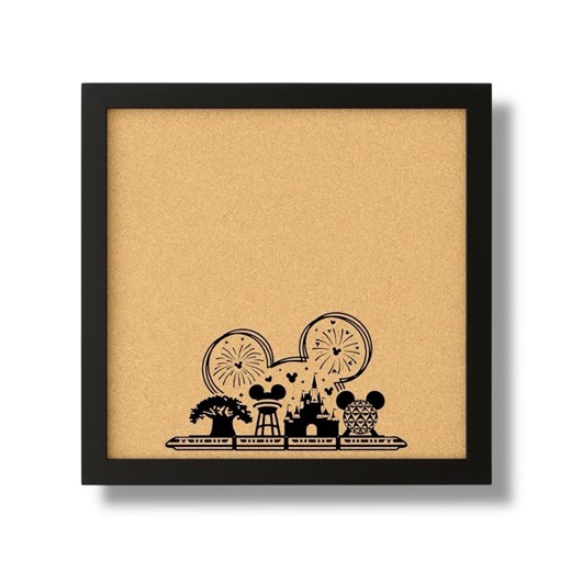 Disney Pin Collection Display Board – Theme Park Icons Framed Cork Pin Board | FREE SHIPPING - Etsy