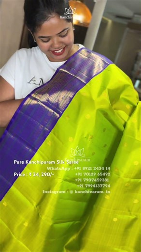For enquiries and orders, Whatsapp on +918921243414 #sareelove #kanchipattu ￼