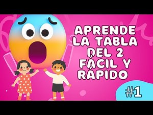 La tabla de multiplicar del número 2 para niños fácil y rápido, video educativo