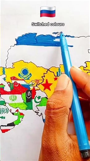 Draw Flag Map of Russia 🇷🇺 #russia