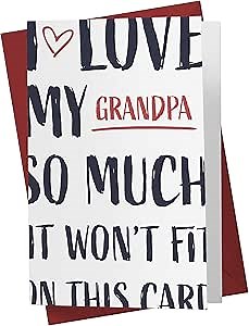 Karto Sweet Birthday Card for Grandpa - Large 5.5x8.5 inch Grandfather Birthday Cards - This Much