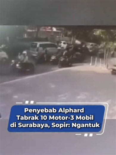 Kecelakaan beruntun melibatkan Toyota Alphard, 10 motor, dan tiga mobil terjadi di Jalan Menur Pumpungan, Surabaya. Peristiwa itu terjadi pada Rabu (9/9) sekitar pukul 15.15 WIB. Salah satu korban, Jeriko (26), mengatakan Alphard tiba-tiba menyeruduk kendaraan dari belakang. Motor Vario yang dikendarainya ikut terdorong hingga menabrak mobil di depannya. Jeriko mengalami sakit pada bagian pinggang dan melihat sejumlah korban lain terluka. Korban lainnya, Naufal (19), mengatakan motor Vario milik
