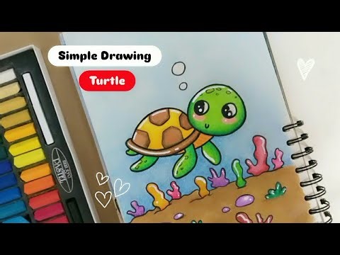 How to draw a cute turtle 