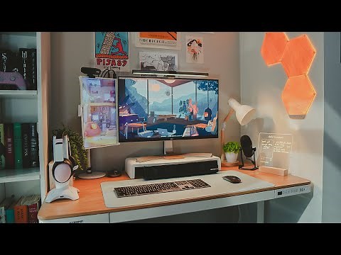 Building a warm & cozy WFH setup 🌼 part 1 🌼 ft Nanoleaf, FlexiSpot & more