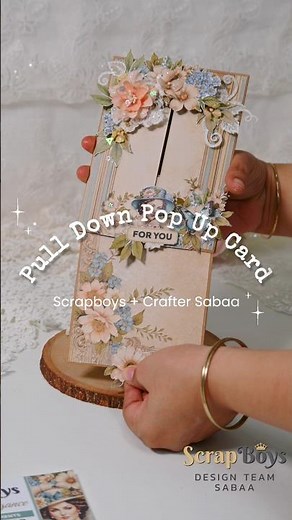 PULL DOWN Pop-up Card #craftersabaa #diy #easycraft #handmade #paper