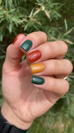 Vibrant Fall Mani with Moondust Dip Co Colors