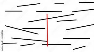 Black sticks constantly change in size and appear in different places. The red stick imitates the needle of a measuring instrument and twitches. Stock Video