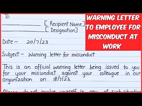 Warning letter to employees for misconduct at work|| warning letter to employees #warningletter