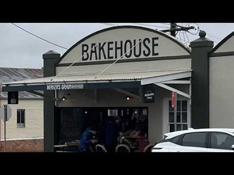 Meat pie tasting from Maker's Grain Bakehouse Tenterfield NSW