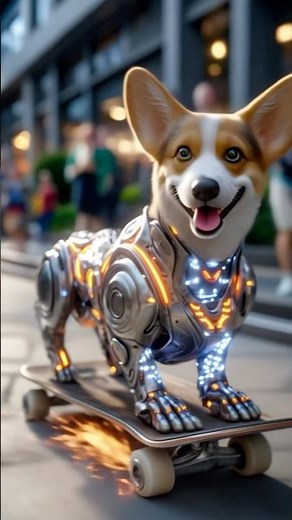 AI Robot Dog Shocks Everyone With Pro Skateboarding Tricks! 🛹🤖 #shorts #robot