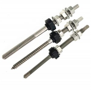 [Hot Item] Stainless Steel Hanger Bolt with EPDM Washer & Flange Nuts for Solar Mounting