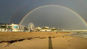 9.2K views · 1.3K reactions | Epic double rainbow at sunset this evening at Bournemouth beach!  #beach #amazing #epic #rainbow #photography #beautiful #bournemouth | Waveslider Photography | Facebook