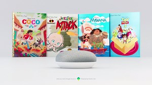 "Hey Google, let's read along with Disney." Grab a compatible Little Golden Book and bring some magic to story time with sound effects and music from your Google Home Mini. | Made by Google