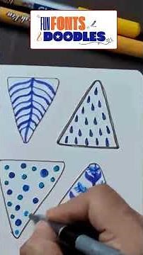easy triangle art ideas fun doodle drawing for beginners #asmrdrawing #doodleart #shorts #art